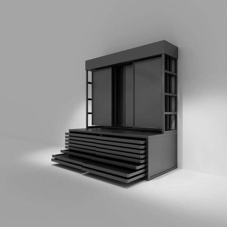 Ağır Davamlı Düz ​​Çekmece Daş Vitrini